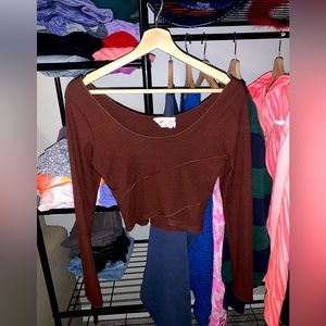 Sadie & Sage Brown Crop Top